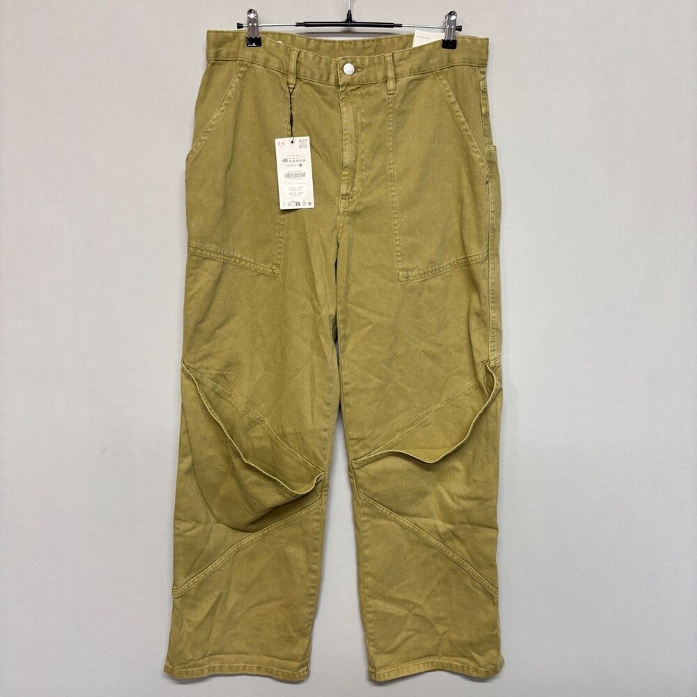 NWT Zara Men Relaxed Cargo Baggy Pants Size 36x32 Cotton C143 -21